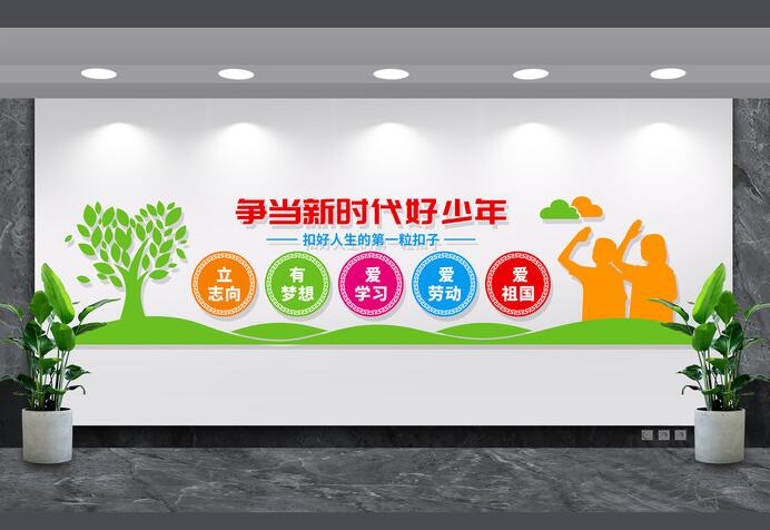 爭當新時代好少年校園文化墻設(shè)計圖片