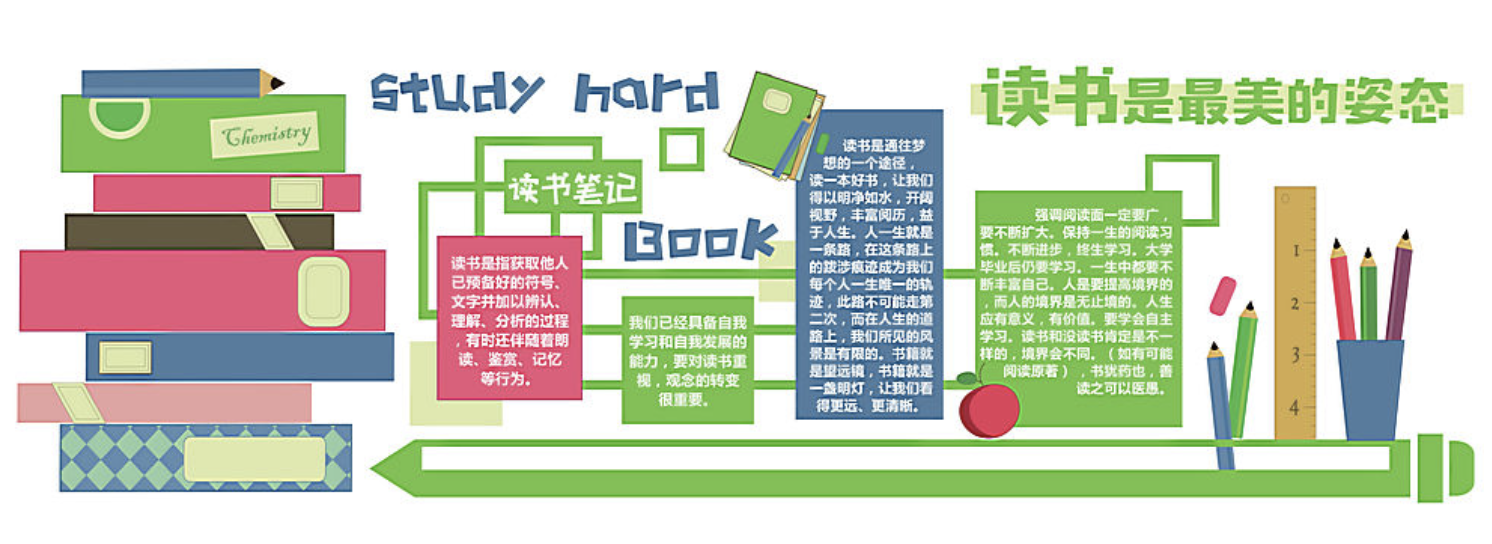 小清新校園讀書文化墻設(shè)計(圖3)